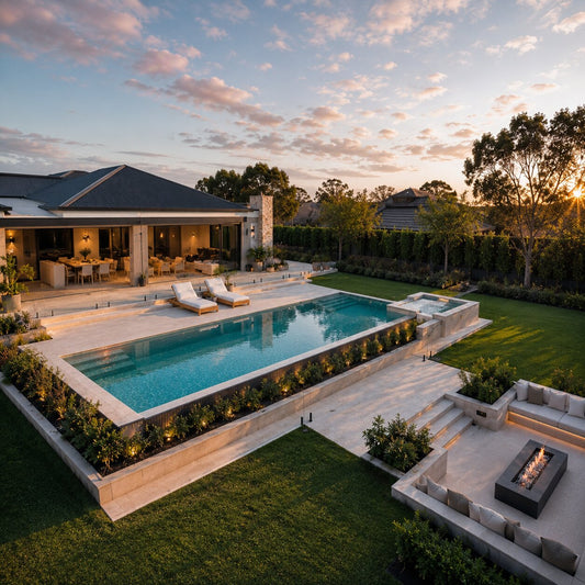 Contemporary Pool I — 9m × 4m Package — view 2 — concrete pool by Wahoo Pool & Landscape Construction, Brisbane QLD