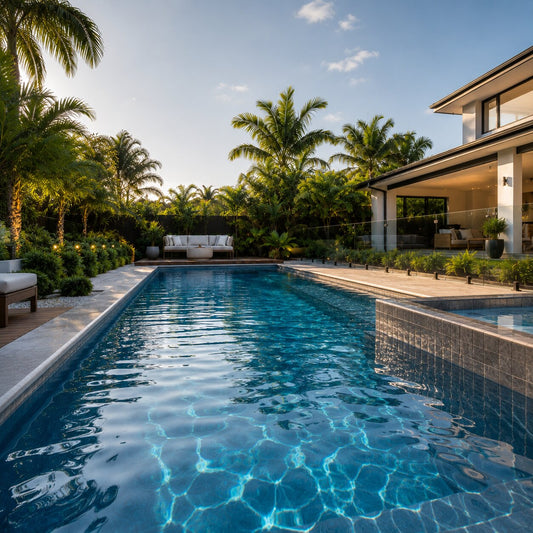 Grand Pool — 10m × 4m Flagship Package — view 2 — concrete pool by Wahoo Pool & Landscape Construction, Brisbane QLD