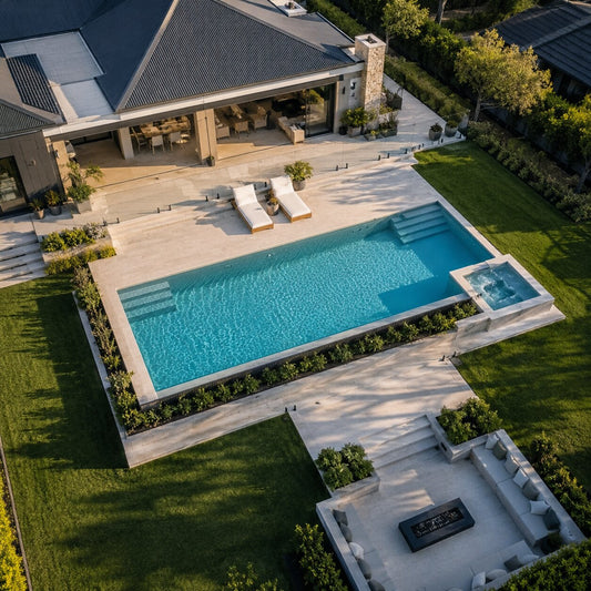 Contemporary Pool I — 9m × 4m Package — view 1 — concrete pool by Wahoo Pool & Landscape Construction, Brisbane QLD