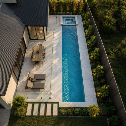 Entertaining Pool II — 9m × 3m Package — view 1 — concrete pool by Wahoo Pool & Landscape Construction, Brisbane QLD