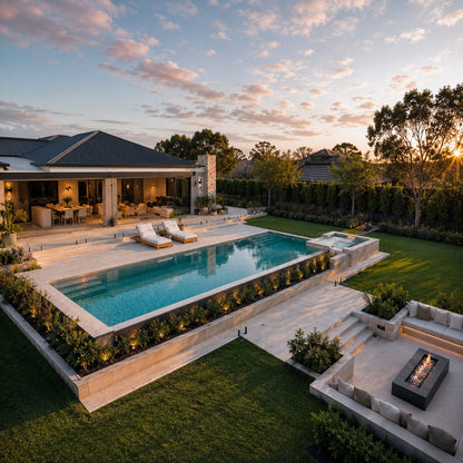 Contemporary Pool I — 9m × 4m Package — view 2 — concrete pool by Wahoo Pool & Landscape Construction, Brisbane QLD