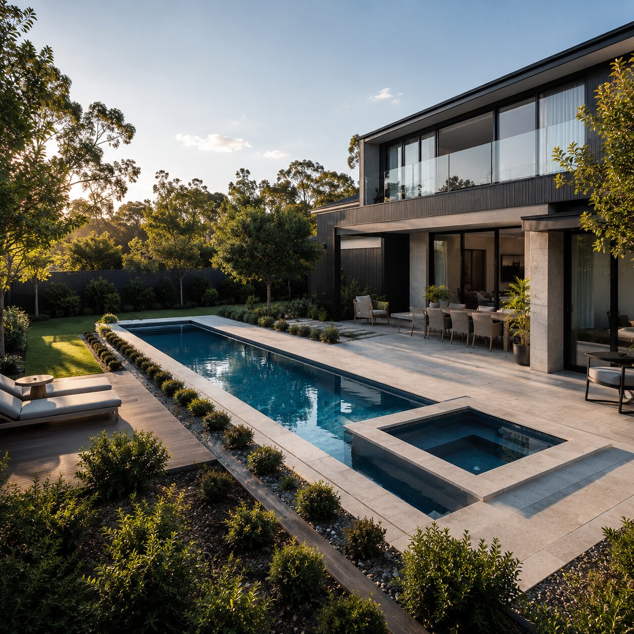 Contemporary Pool II — 10m × 3m Package — view 3 — concrete pool by Wahoo Pool & Landscape Construction, Brisbane QLD