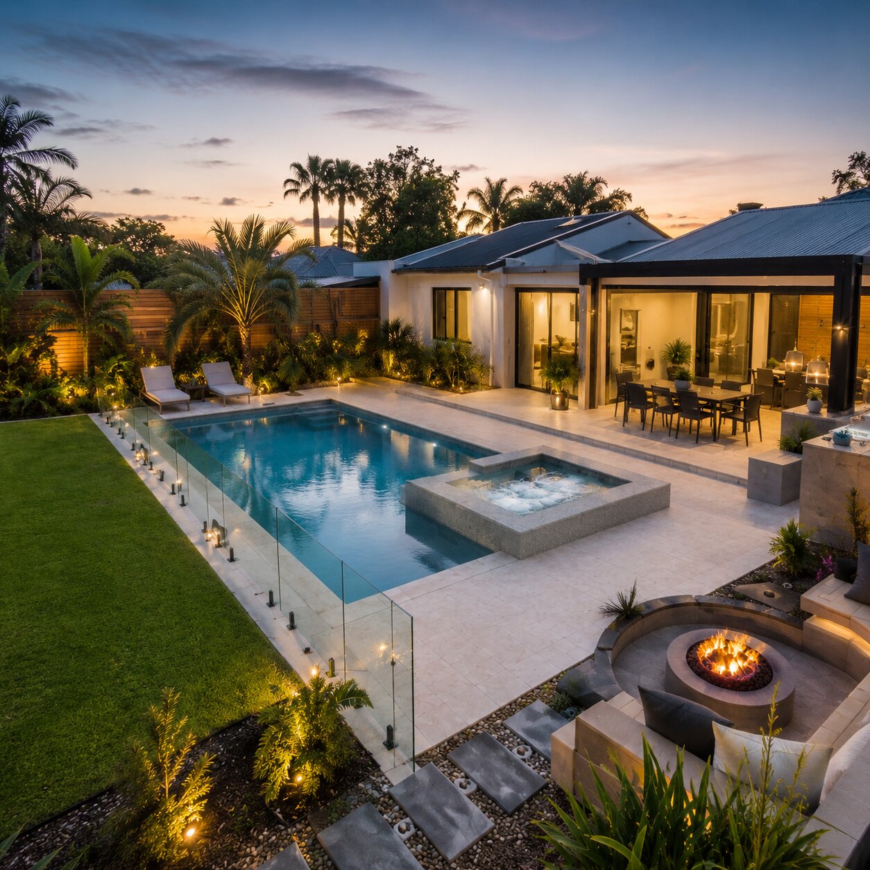 Entertaining Pool I — 8m × 4m Package — view 3 — concrete pool by Wahoo Pool & Landscape Construction, Brisbane QLD