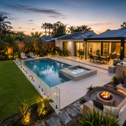Entertaining Pool I — 8m × 4m Package — view 3 — concrete pool by Wahoo Pool & Landscape Construction, Brisbane QLD