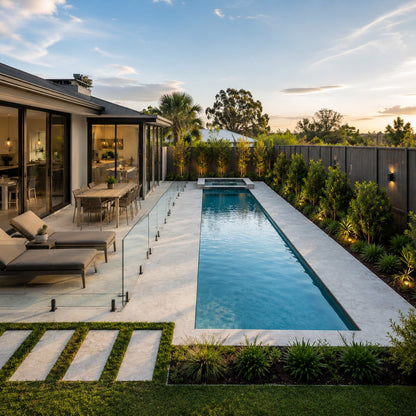Entertaining Pool II — 9m × 3m Package — view 2 — concrete pool by Wahoo Pool & Landscape Construction, Brisbane QLD