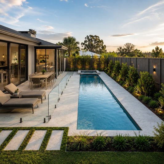 Entertaining Pool II — 9m × 3m Package — view 2 — concrete pool by Wahoo Pool & Landscape Construction, Brisbane QLD