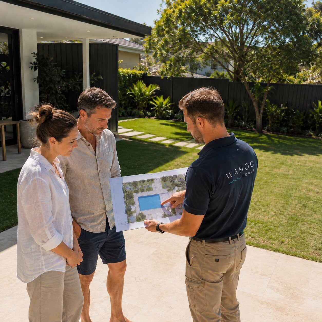 Site Assessment Deposit — view 2 — $500 refundable build slot reservation, Wahoo Pool & Landscape Construction, Brisbane QLD