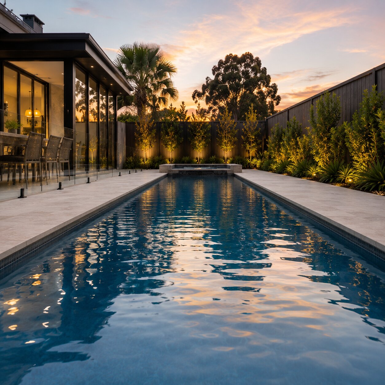 Entertaining Pool II — 9m × 3m Package — view 3 — concrete pool by Wahoo Pool & Landscape Construction, Brisbane QLD