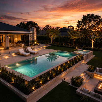 Contemporary Pool I — 9m × 4m Package — view 3 — concrete pool by Wahoo Pool & Landscape Construction, Brisbane QLD