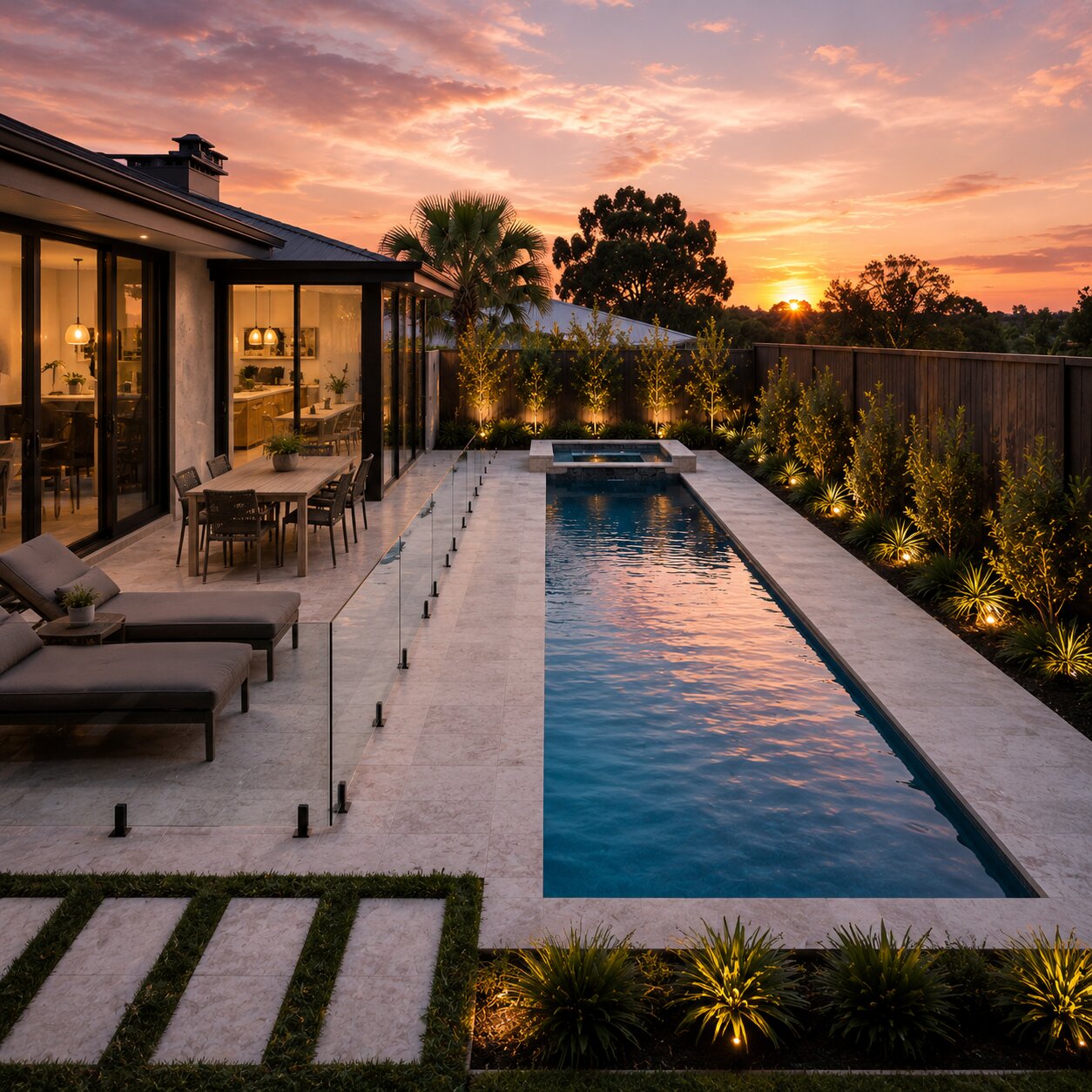 Entertaining Pool II — 9m × 3m Package — view 5 — concrete pool by Wahoo Pool & Landscape Construction, Brisbane QLD