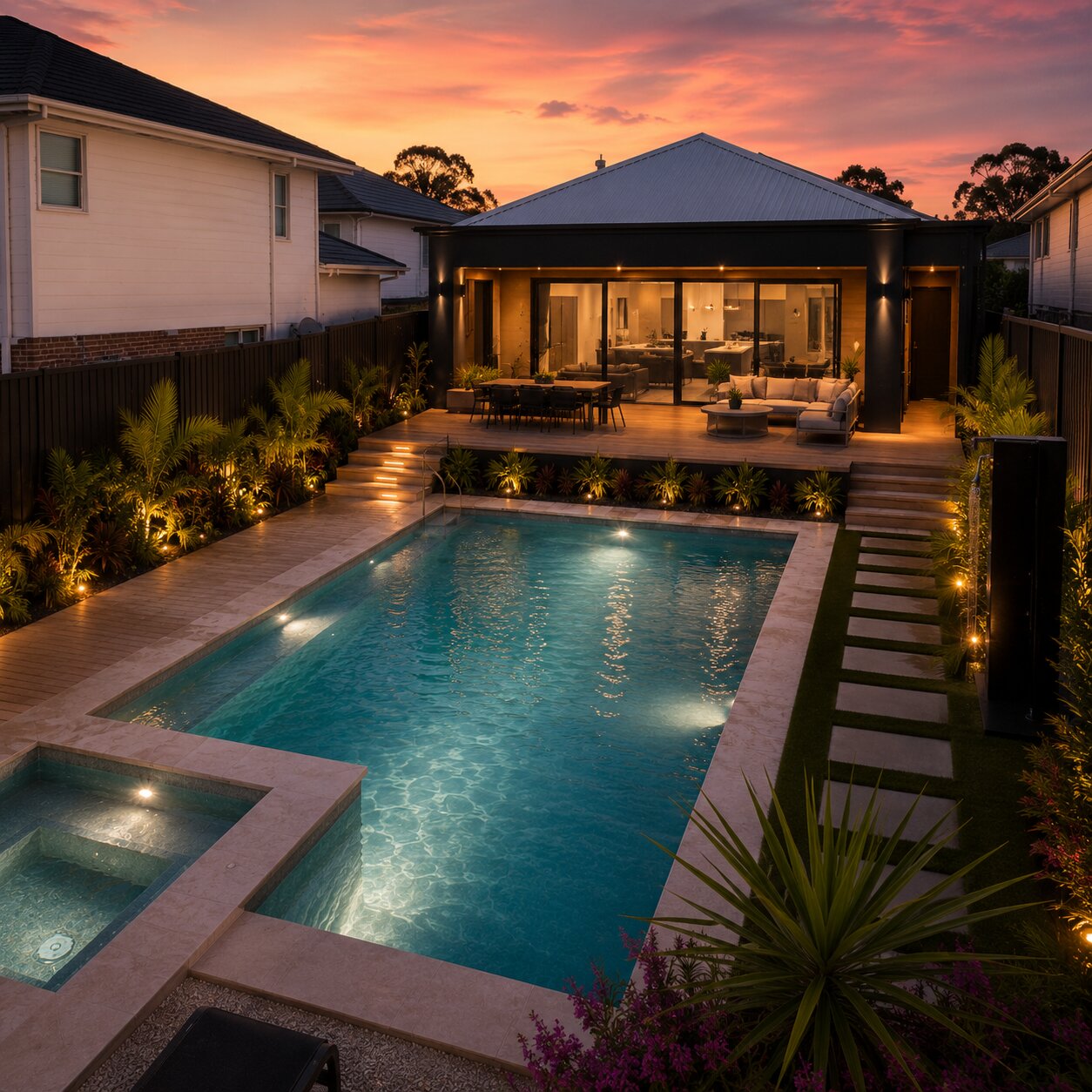 Family Pool II — 7m × 3m Package — view 3 — concrete pool by Wahoo Pool & Landscape Construction, Brisbane QLD