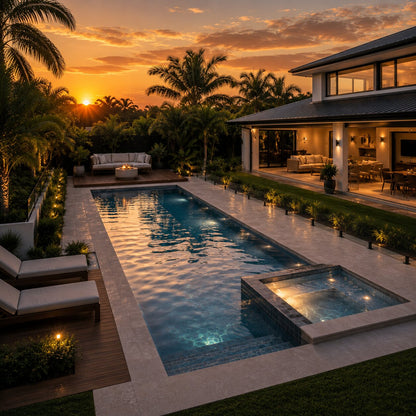Grand Pool — 10m × 4m Flagship Package — view 4 — concrete pool by Wahoo Pool & Landscape Construction, Brisbane QLD
