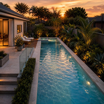 Resort Pool II — 8m × 3m Package — view 4 — concrete pool by Wahoo Pool & Landscape Construction, Brisbane QLD