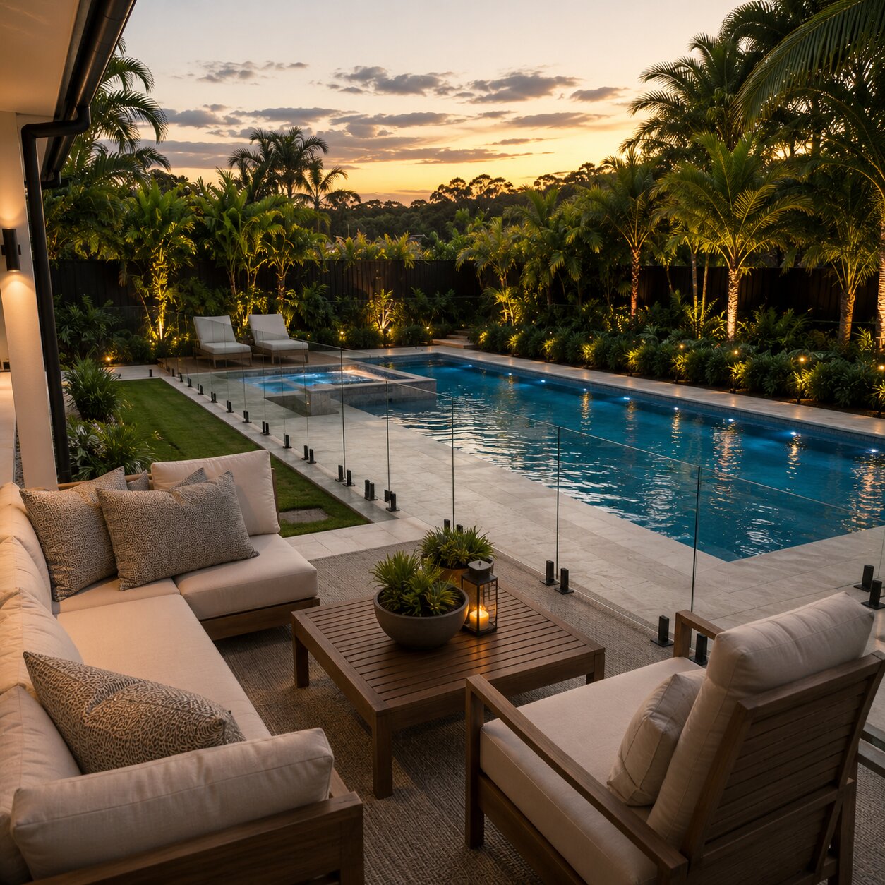 Grand Pool — 10m × 4m Flagship Package — view 6 — concrete pool by Wahoo Pool & Landscape Construction, Brisbane QLD