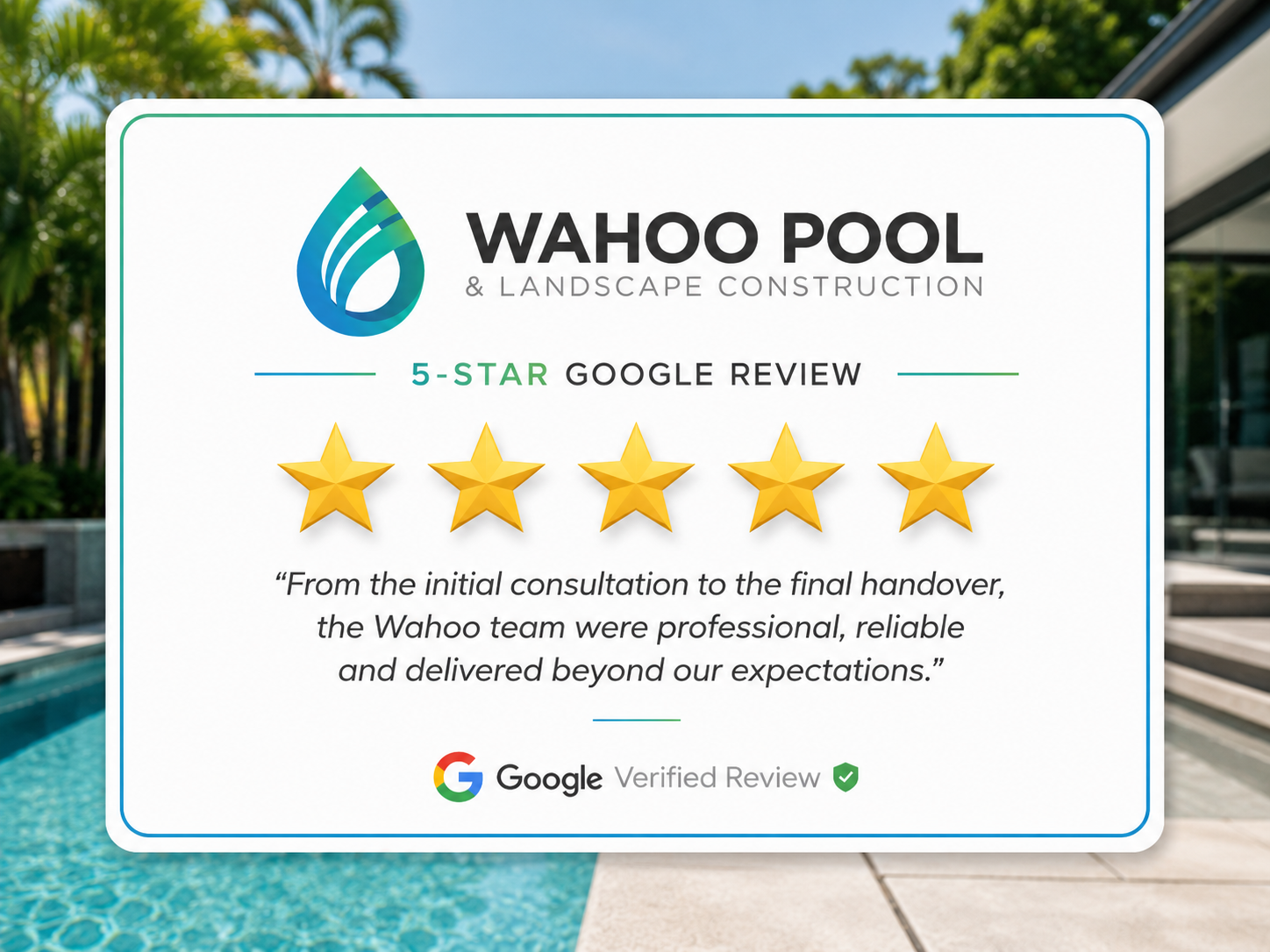 Hundreds of verified Google reviews for Wahoo Pool — Brisbane clients